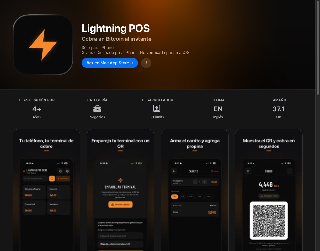 Captura de Lightning POS para iPhone y Android en producción